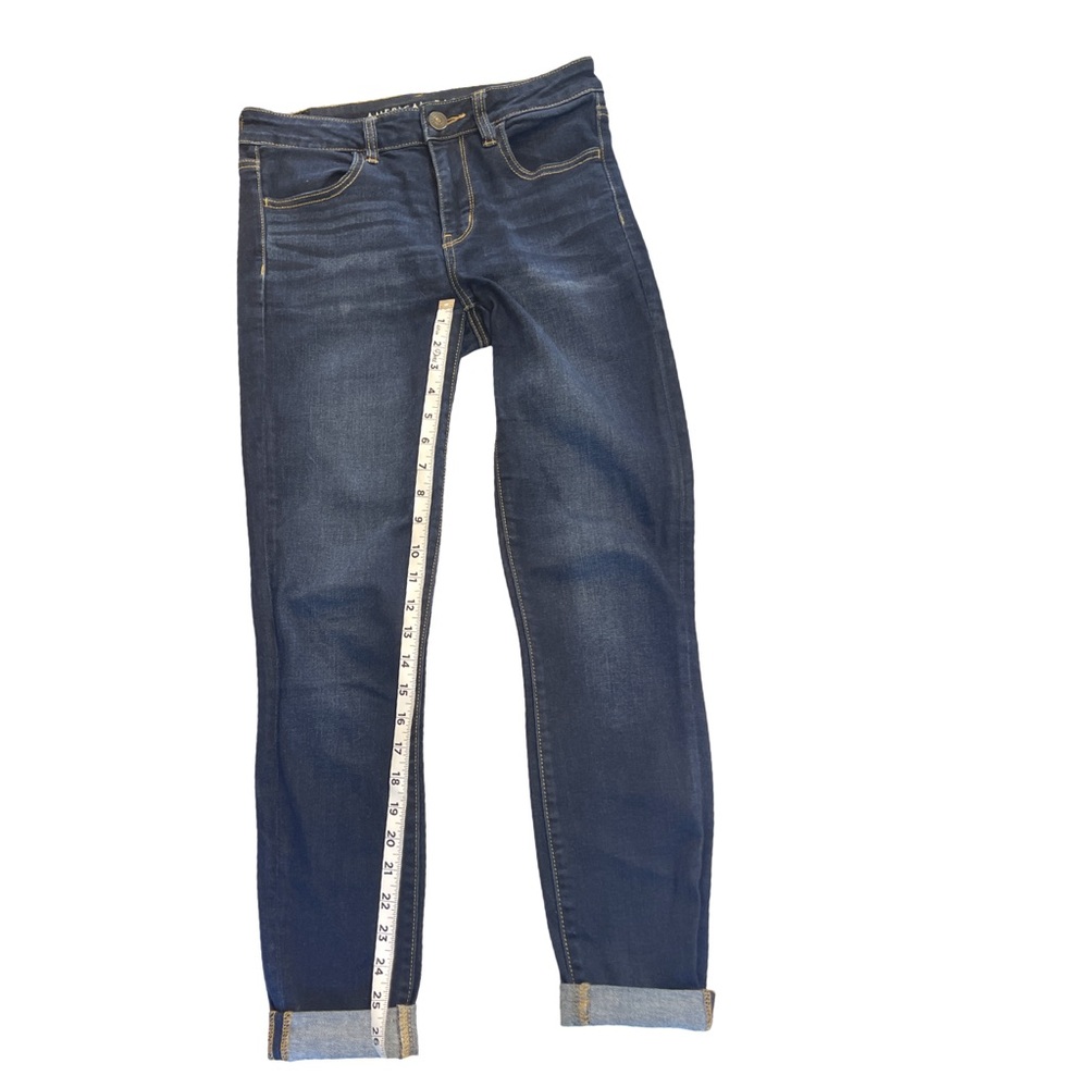 American Eagle Outfitters Dark Blue Straight Stretch  Jeans - Picture 3 of 6